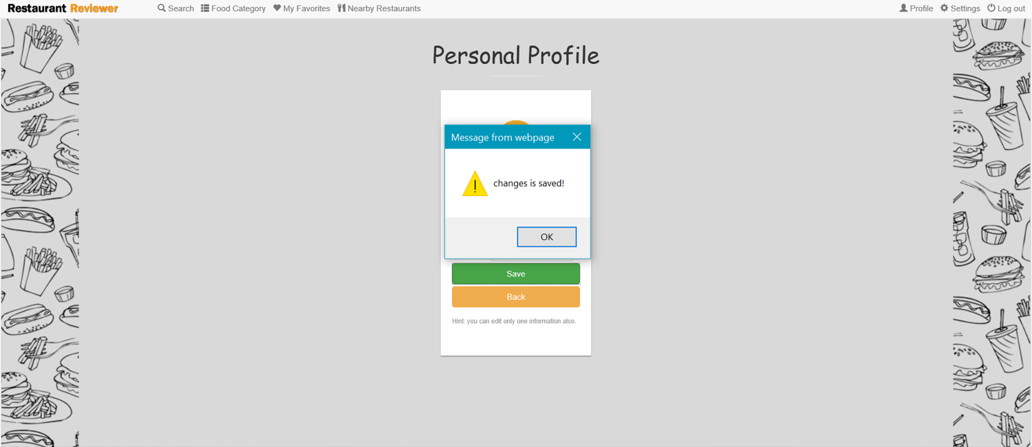 profile page