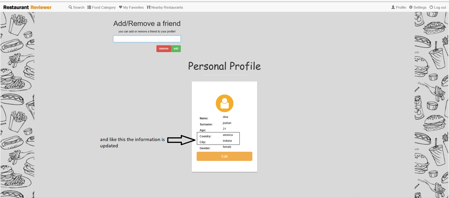 profile page